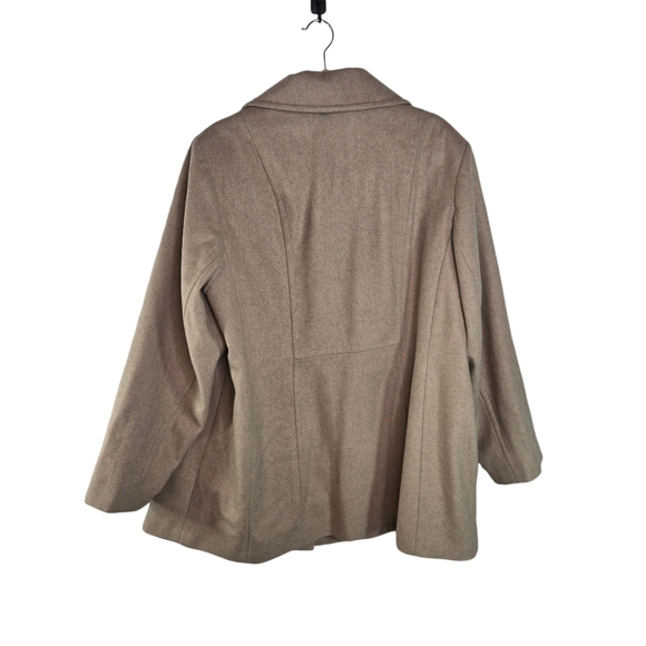 London Fog sand wool womens pea coat plus 1x - Picture 2 of 12